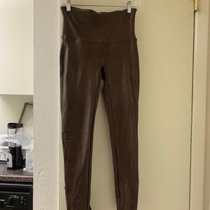 Spanx brown leather leggings